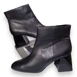Bershka Fitted High-Heel Platform Ankle Boots Black Women's 10